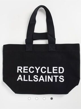 AllSaints Acari print tote bag Black White 'RECYCLED ALLSAINTS' Print NWT